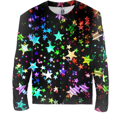 Детский 3D лонгслив Multicolored stars