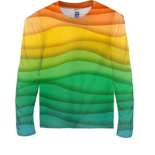 Детский 3D лонгслив Rainbow waves