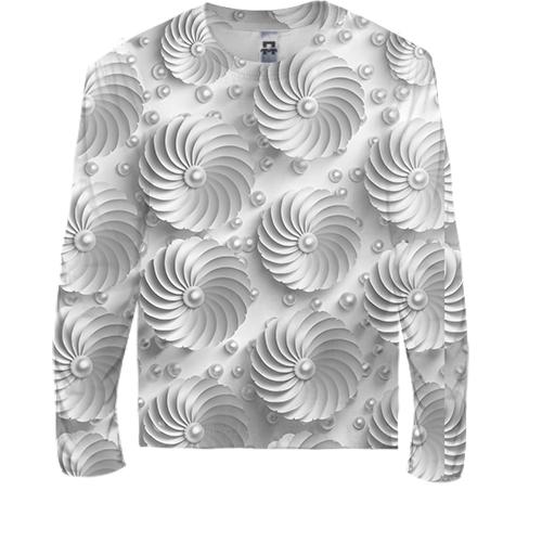 Детский 3D лонгслив Silver abstraction