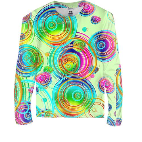 Детский 3D лонгслив Rainbow circles on the water