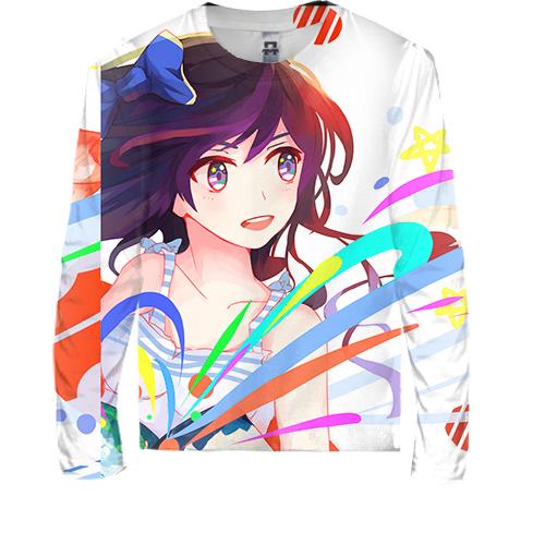 Детский 3D лонгслив Anime girl.