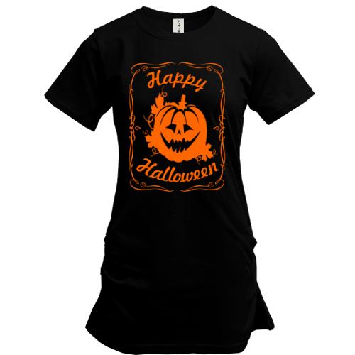 Подовжена футболка Happy Halloween (Jack Daniels style)