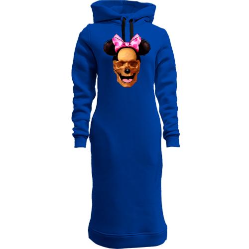 Женская толстовка-платье с Мини Маусом черепом