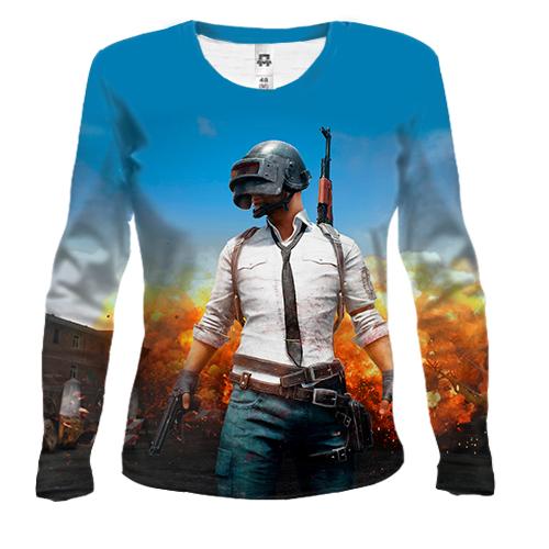 Женский 3D лонгслив PlayerUnknowns Battlegrounds PUBG