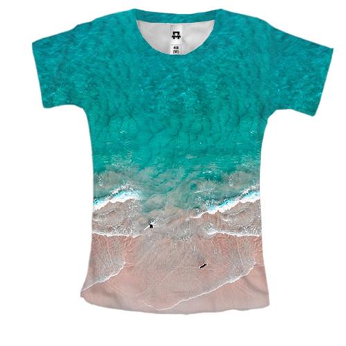Женская 3D футболка Берег океана