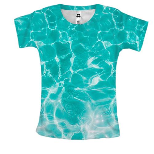Женская 3D футболка Морская вода