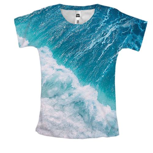 Женская 3D футболка Морской прибой