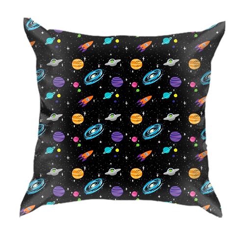 3D подушка с планетами