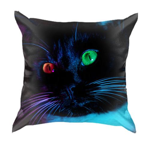 3D подушка кіт з різними кольорами очей