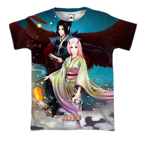 3D футболка Sasuke and Sakura