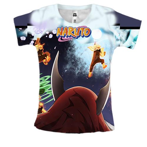 Женская 3D футболка Naruto fighting