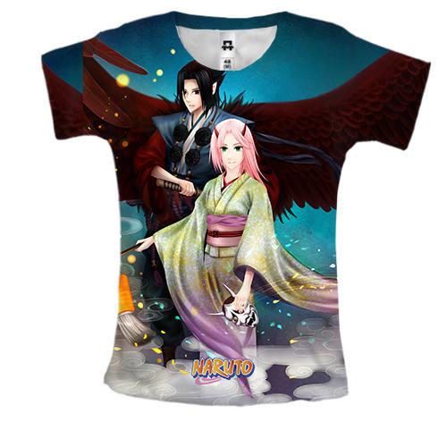 Женская 3D футболка Sasuke and Sakura