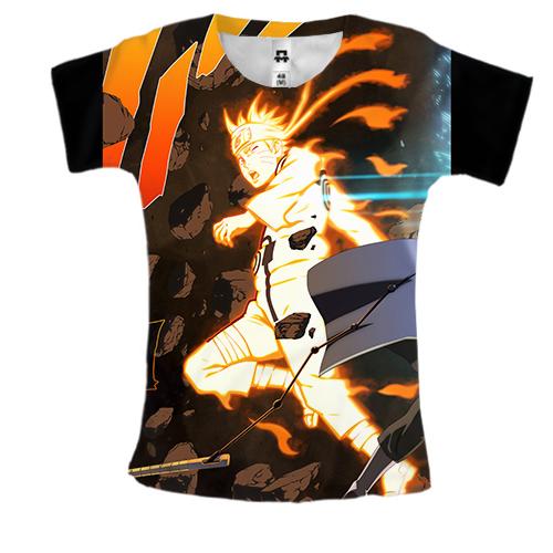 Женская 3D футболка Naruto fighting 2
