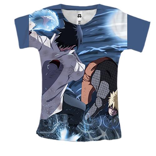 Женская 3D футболка Naruto and Sasuke 9