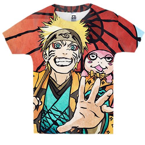 Дитяча 3D футболка Naruto on the beach