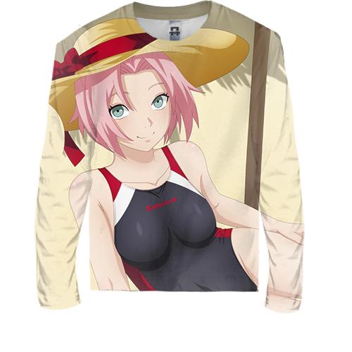 Детский 3D лонгслив Sakura on the beach
