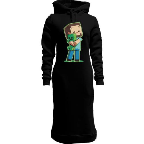 Женская толстовка-платье Minecraft Boy with green doll