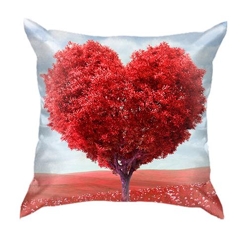 3D подушка з деревом серцем