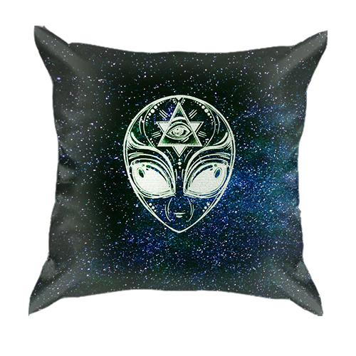 3D подушка с пришельцем масоном