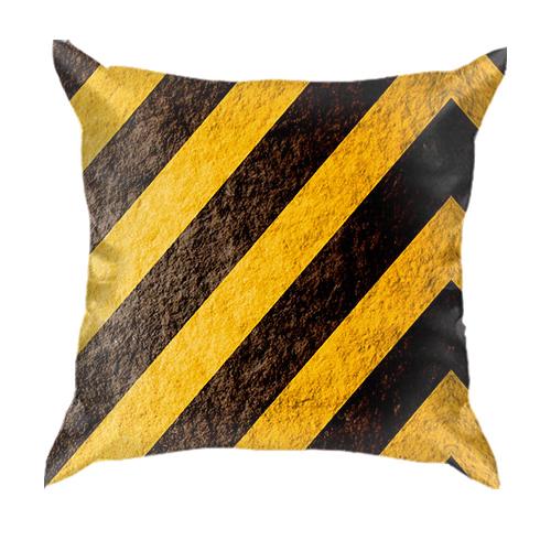 3D подушка с черно-желтыми полосами