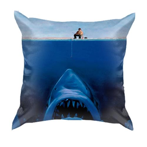 3D подушка Рибалка і акула