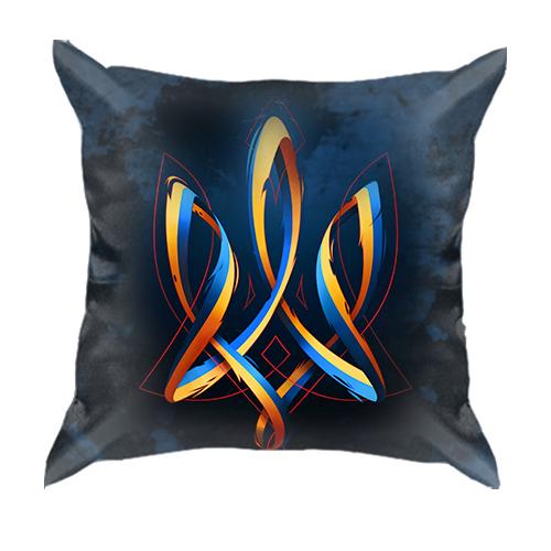 3D подушка с ленточным гербом Украины