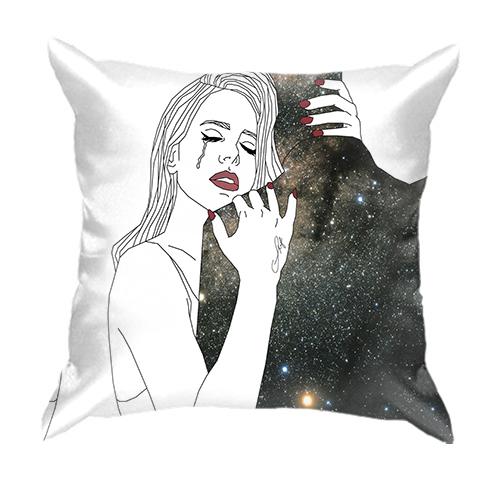 3D подушка дівчина обіймає космос