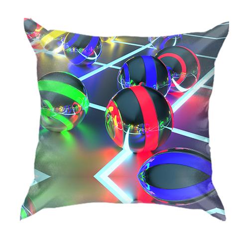3D подушка з об'ємними різнокольоровими кульками