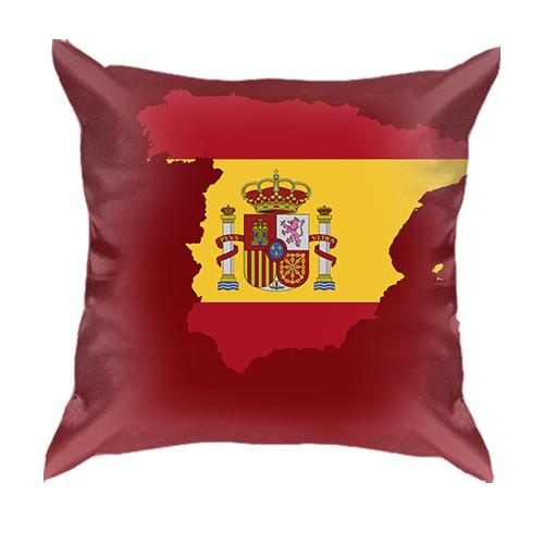 3D подушка с контурным флагом Испании