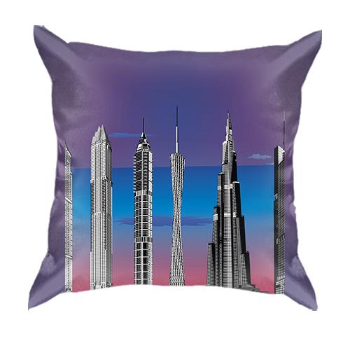 3D подушка с небоскребами