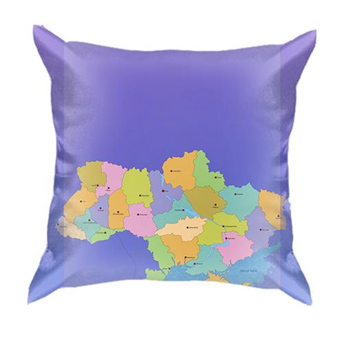 3D подушка з контурною картою України