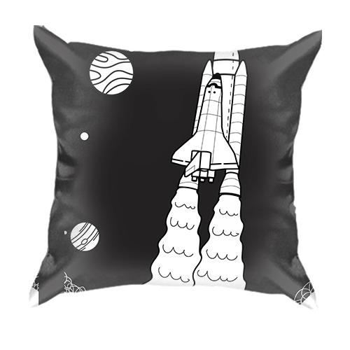 3D подушка с летящей ракетой