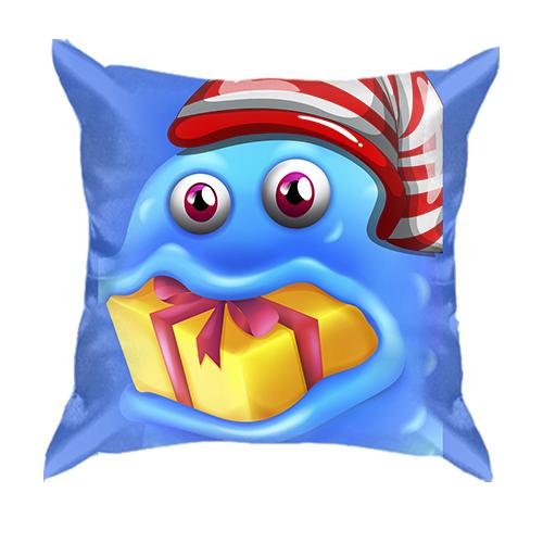 3D подушка с  синим желейным существом