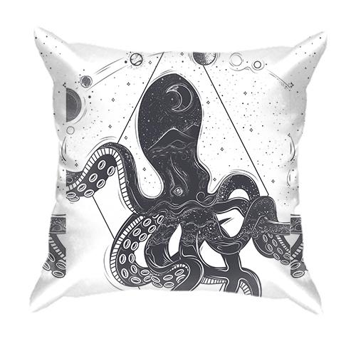 3D подушка с космическим осьминогом