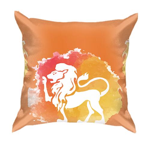 3D подушка с акварельным Львом