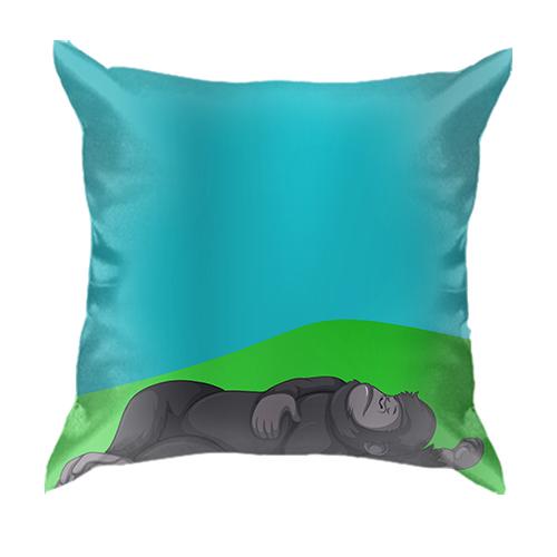 3D подушка з ледачою мавпою