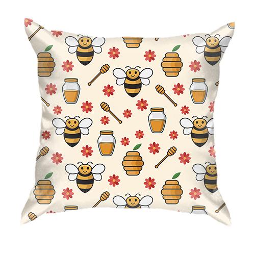 3D подушка з бджолами і медом