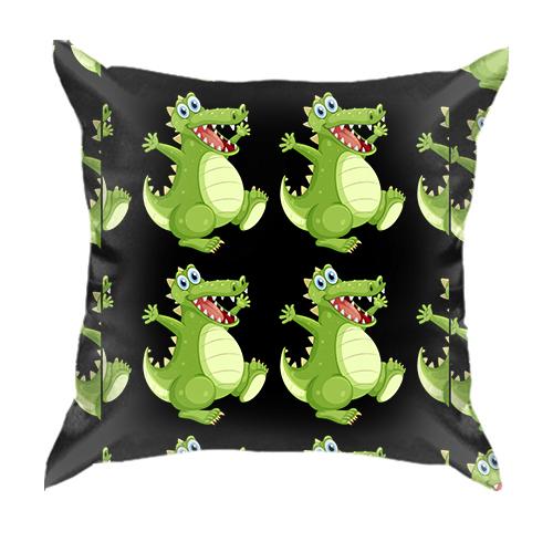 3D подушка з веселими крокодилами
