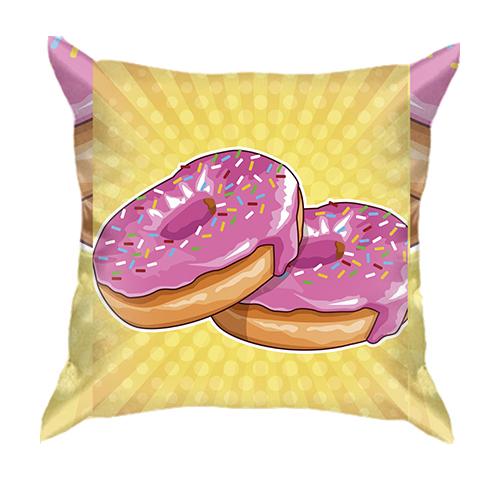 3D подушка с яркими пончиками