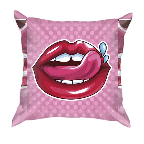3D подушка з поп-арт губами