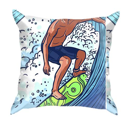3D подушка з тілом серфінгіста
