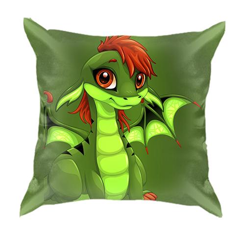 3D подушка з зеленим дракончиком