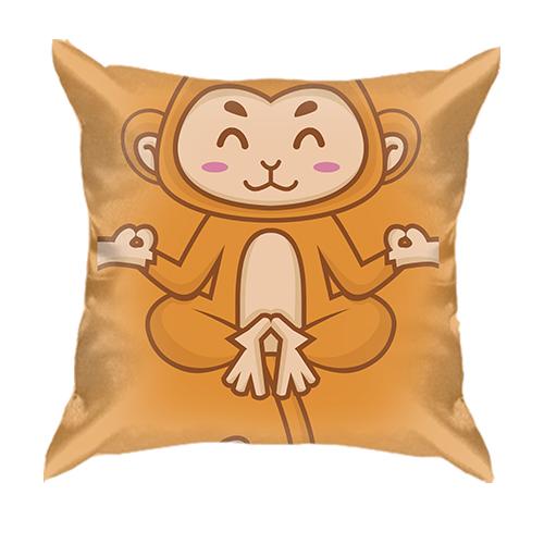 3D подушка з медитує мавпою
