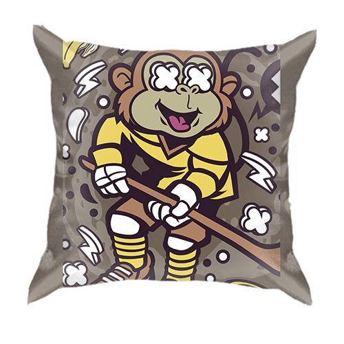 3D подушка с обезьяной хоккеистом