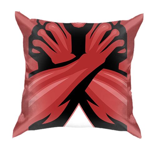 3D подушка с красными сильными руками