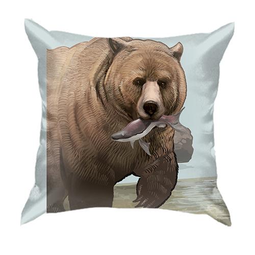 3D подушка с медведем и рыбой (2)