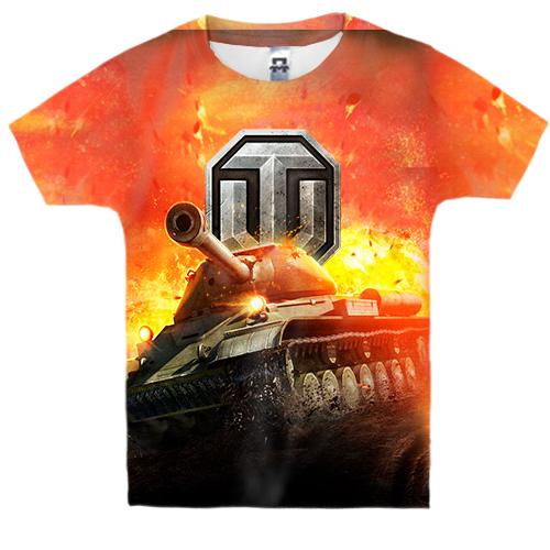 Детская 3D футболка World of Tanks (Fire)