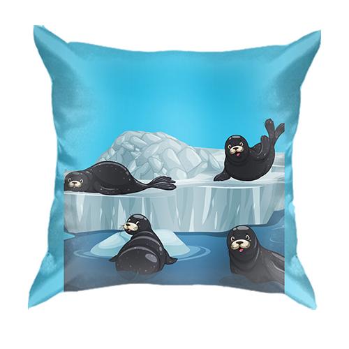 3D подушка з тюленями на айсбергу