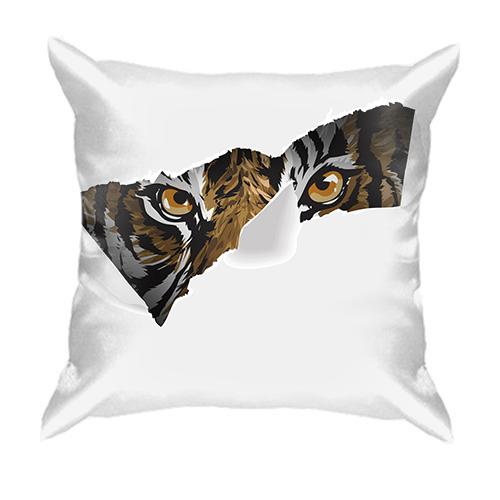 3D подушка с выглядывающим тигром