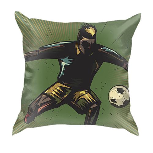 3D подушка з яскравим футболістом з ірокезом